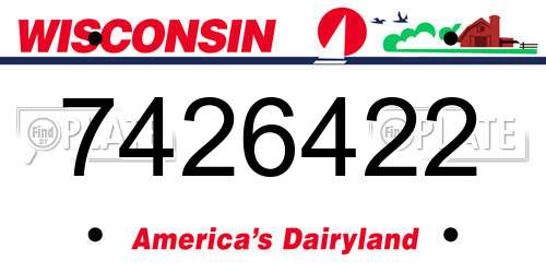 7426422 Wisconsin License Plate