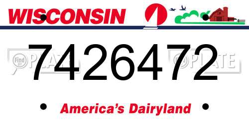 7426472 Wisconsin License Plate
