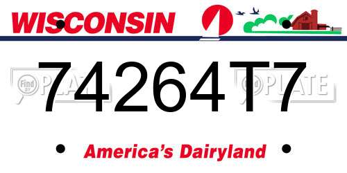 74264T7 Wisconsin License Plate
