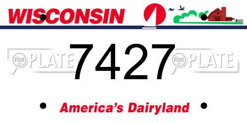 7427 Wisconsin License Plate