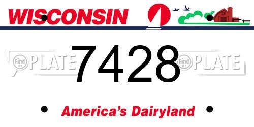 7428 Wisconsin License Plate