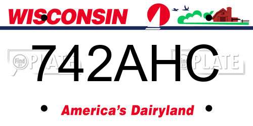 742AHC Wisconsin License Plate