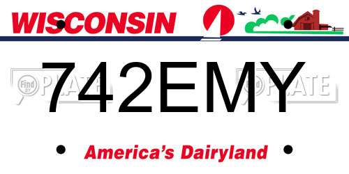 742EMY Wisconsin License Plate