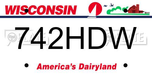 742HDW Wisconsin License Plate