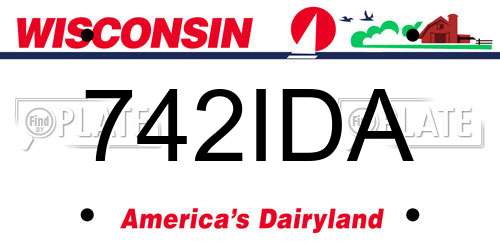 742IDA Wisconsin License Plate
