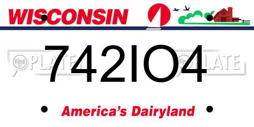 742IO4 Wisconsin License Plate