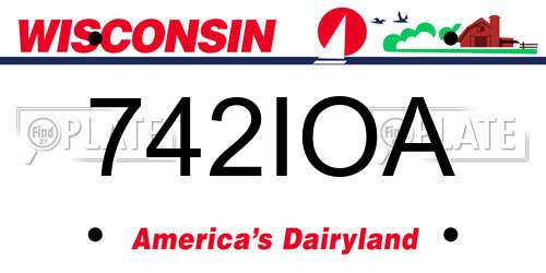 742IOA Wisconsin License Plate