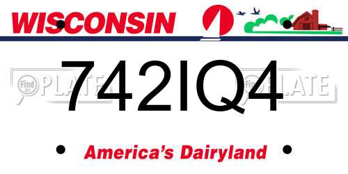 742IQ4 Wisconsin License Plate