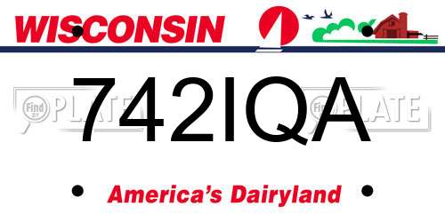 742IQA Wisconsin License Plate