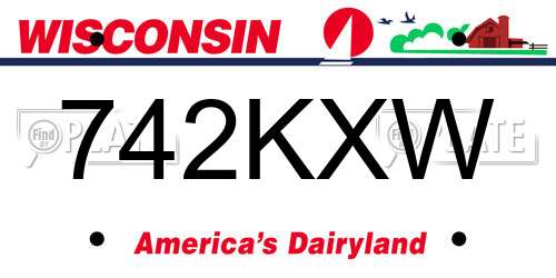 742KXW Wisconsin License Plate