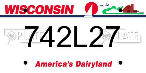 742L27 Wisconsin License Plate