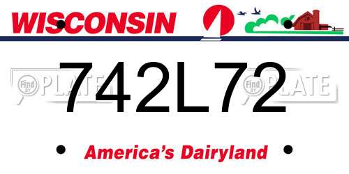 742L72 Wisconsin License Plate