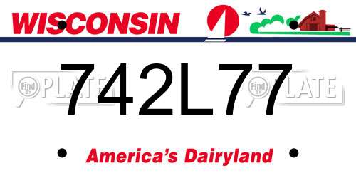 742L77 Wisconsin License Plate