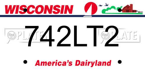 742LT2 Wisconsin License Plate