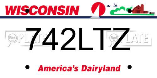 742LTZ Wisconsin License Plate