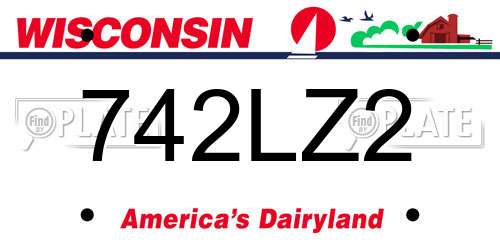 742LZ2 Wisconsin License Plate