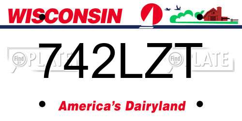 742LZT Wisconsin License Plate