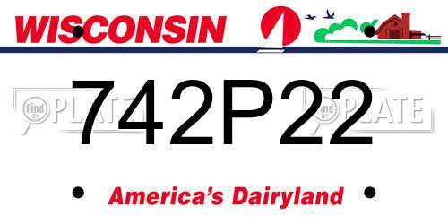742P22 Wisconsin License Plate