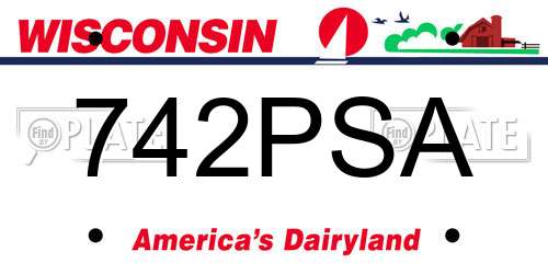 742PSA Wisconsin License Plate