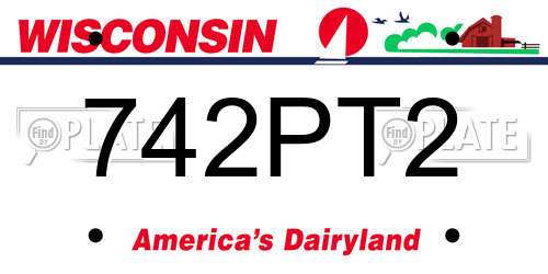 742PT2 Wisconsin License Plate