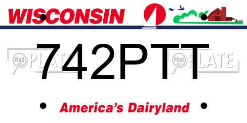 742PTT Wisconsin License Plate