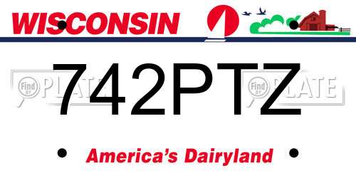 742PTZ Wisconsin License Plate