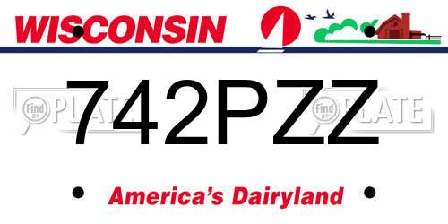 742PZZ Wisconsin License Plate