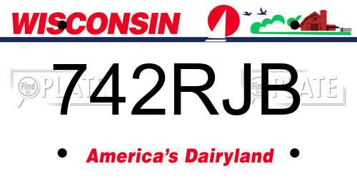 742RJB Wisconsin License Plate