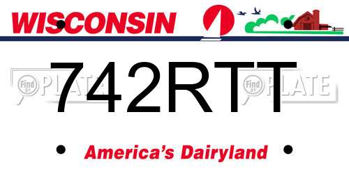 742RTT Wisconsin License Plate