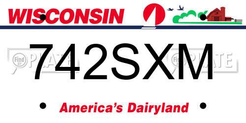 742SXM Wisconsin License Plate
