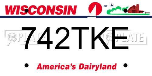 742TKE Wisconsin License Plate