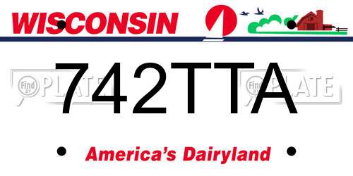 742TTA Wisconsin License Plate