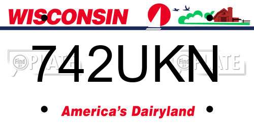 742UKN Wisconsin License Plate