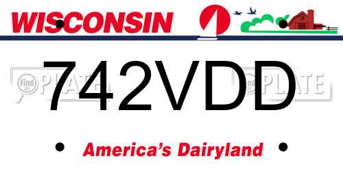 742VDD Wisconsin License Plate