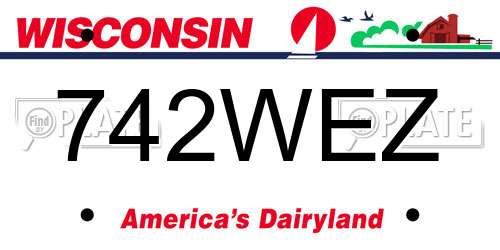 742WEZ Wisconsin License Plate