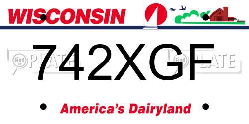 742XGF Wisconsin License Plate