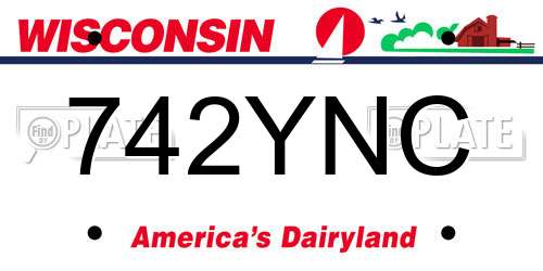 742YNC Wisconsin License Plate