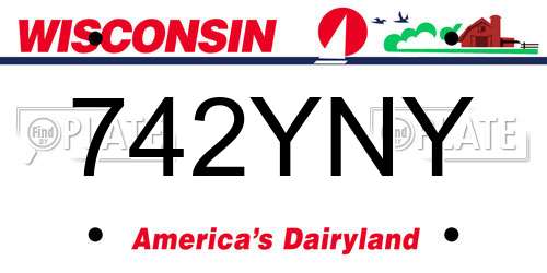 742YNY Wisconsin License Plate