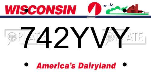 742YVY Wisconsin License Plate