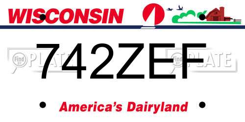 742ZEF Wisconsin License Plate