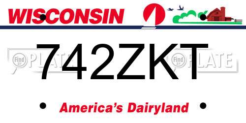 742ZKT Wisconsin License Plate