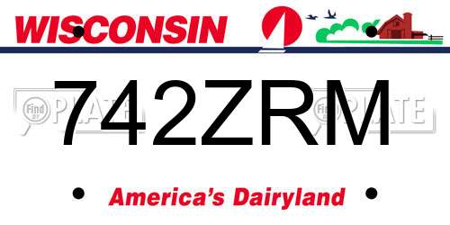 742ZRM Wisconsin License Plate