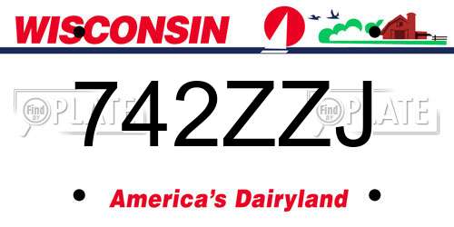 742ZZJ Wisconsin License Plate