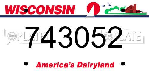 743052 Wisconsin License Plate