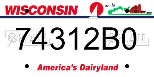 74312B0 Wisconsin License Plate