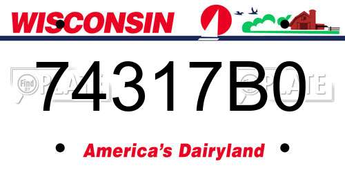 74317B0 Wisconsin License Plate