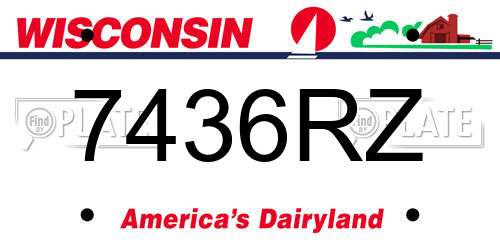 7436RZ Wisconsin License Plate