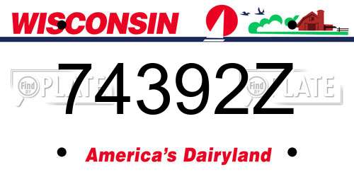 74392Z Wisconsin License Plate