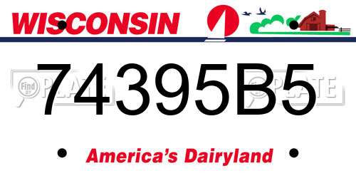 74395B5 Wisconsin License Plate