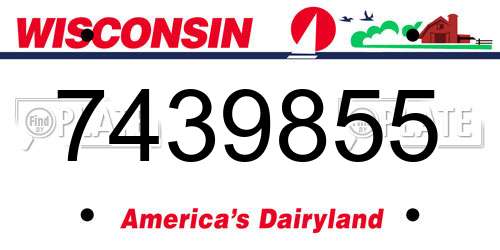 7439855 Wisconsin License Plate